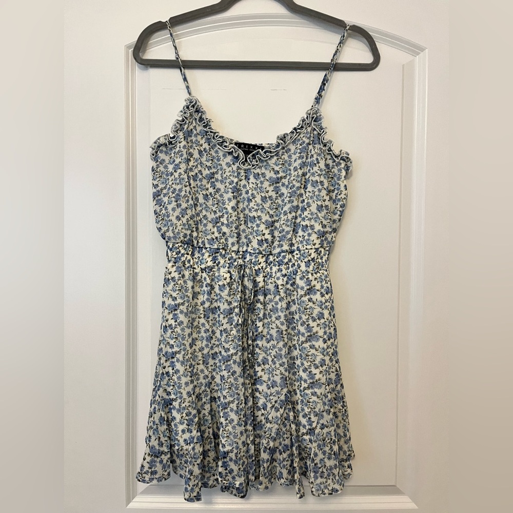 Trixxi Blue Floral Romper, Size small